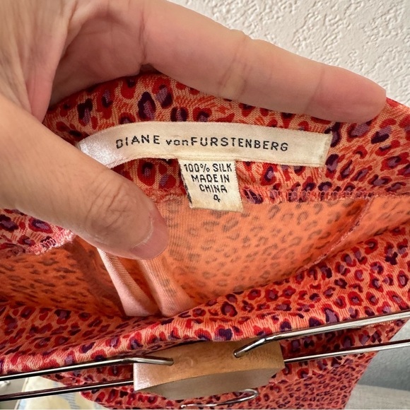 Diane Von Furstenberg 100% Silk Strapless animal leopard Dress - Picture 4 of 4